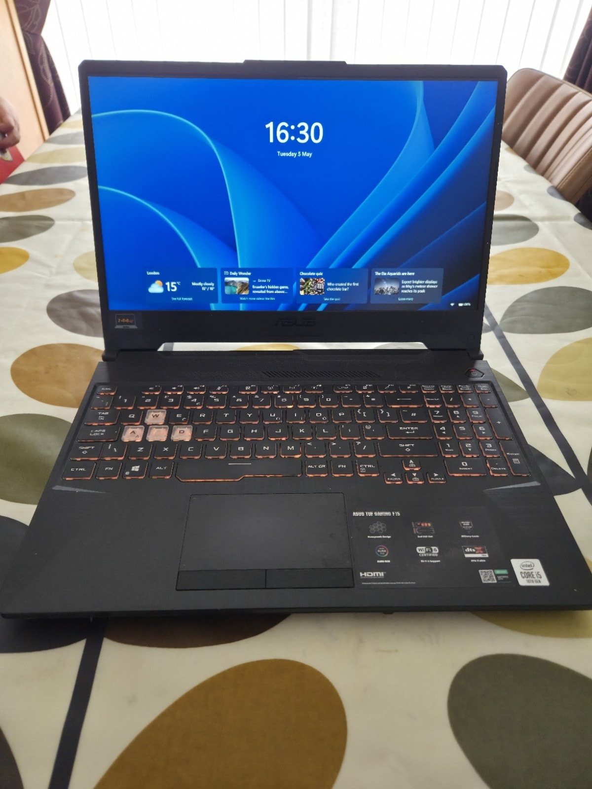 ASUS TUF Gaming F15 15.6" Laptop 16GB Upgraded Ram - Good Condition