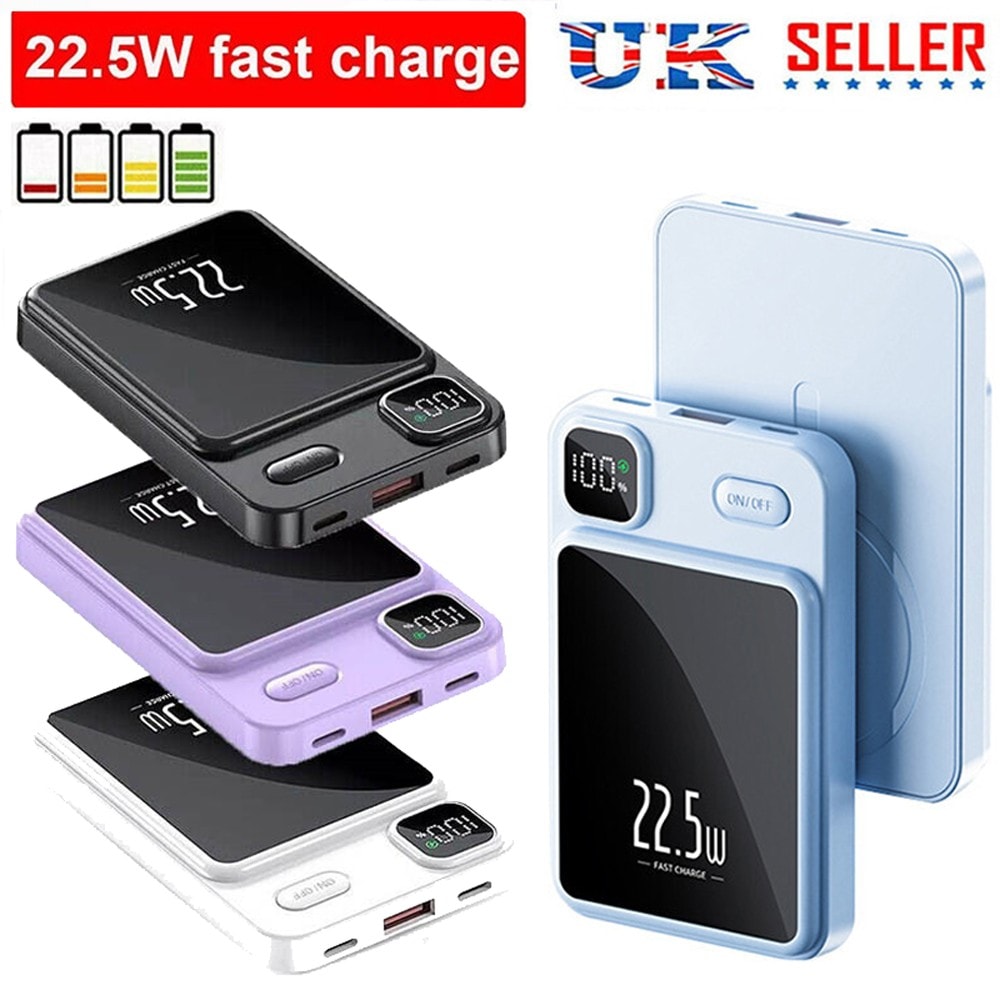 30000mAh Wireless Power Bank Portable Fast Charger External Battery Backup New