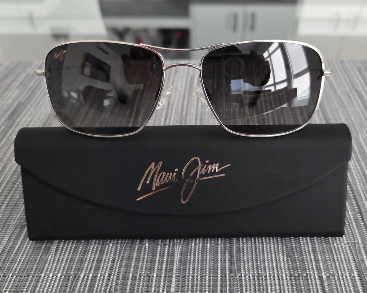 Maui Jim Wiki Wiki Aviator Polarized Sunglasses GS246-17 Silver Grey