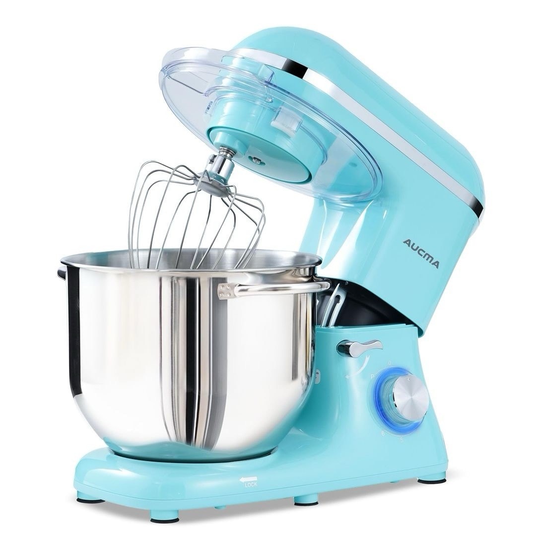 7.5L Stand Mixer Electric Kitchen Mixer with 6 Speeds, Dough Hook & Whisk, Blue.