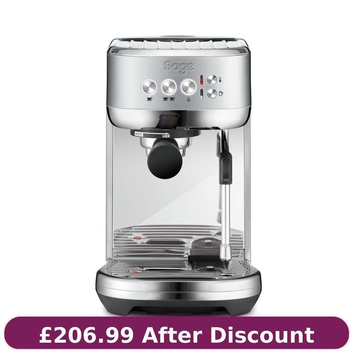 Sage The Bambino Plus Espresso Coffee Machine SES500BSS Brushed Stainless Steel#