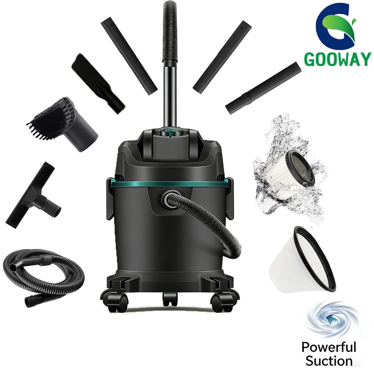 4800W Vacuum Cleaner Wet and Dry Bagless Cylinder Powerful Compact Cleaning UK