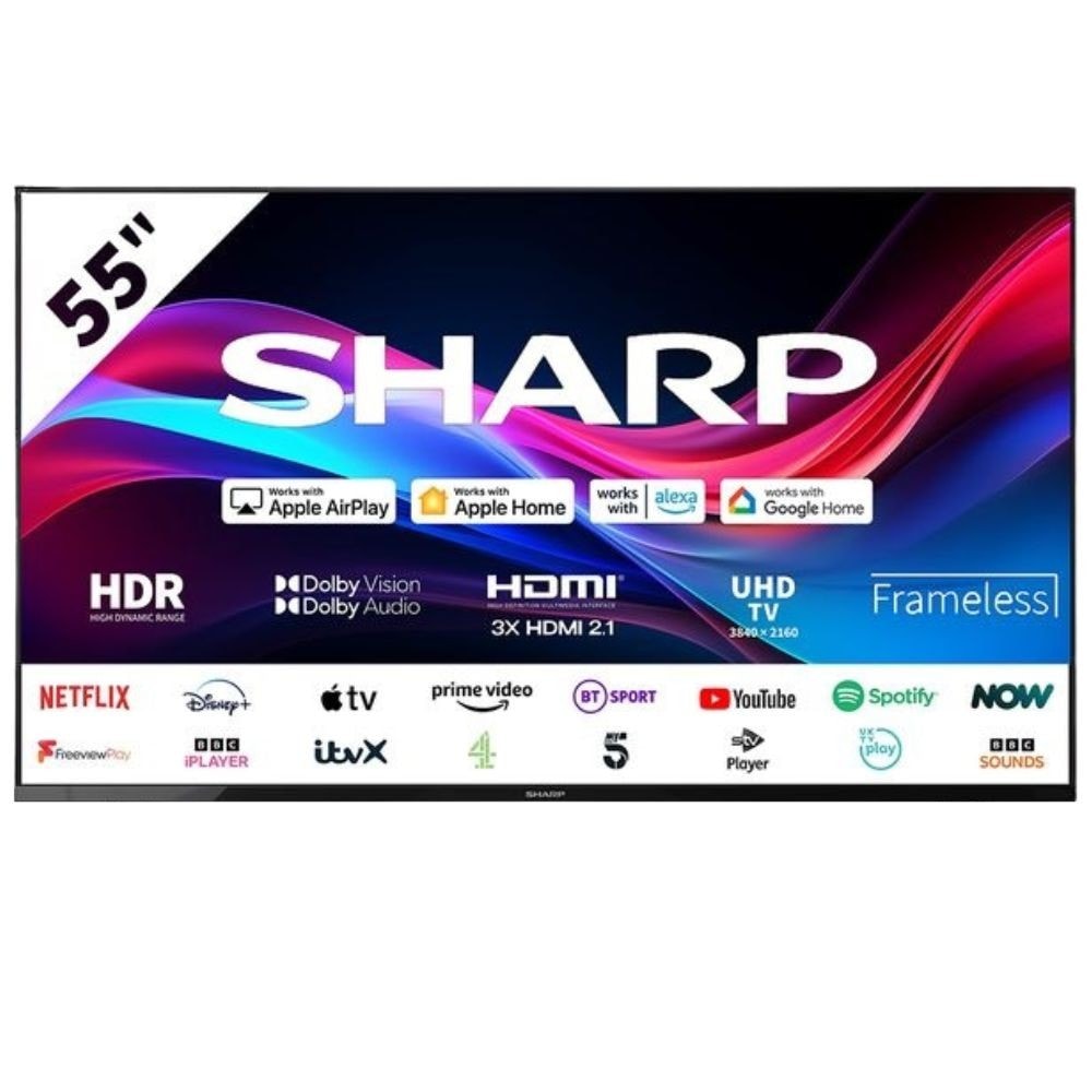 Sharp 4T-C55GJ4125K Dolby Audio 4K UHD LED 55'' Smart Roku TV [Mark/No Stand]