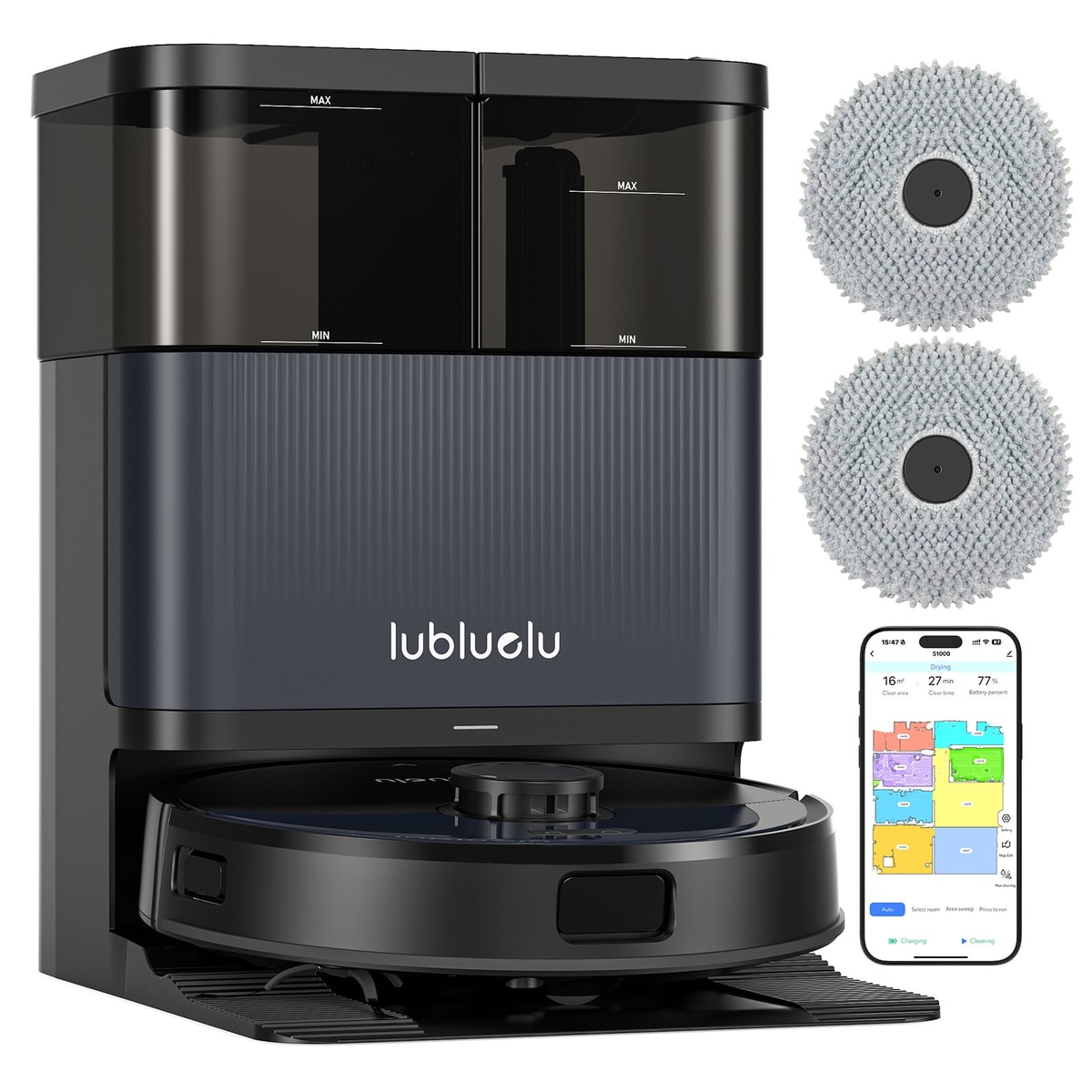 Lubluelu S1000 10kPa Lidar Robot Vacuum Cleaner with Mop All-in-One Station Gift