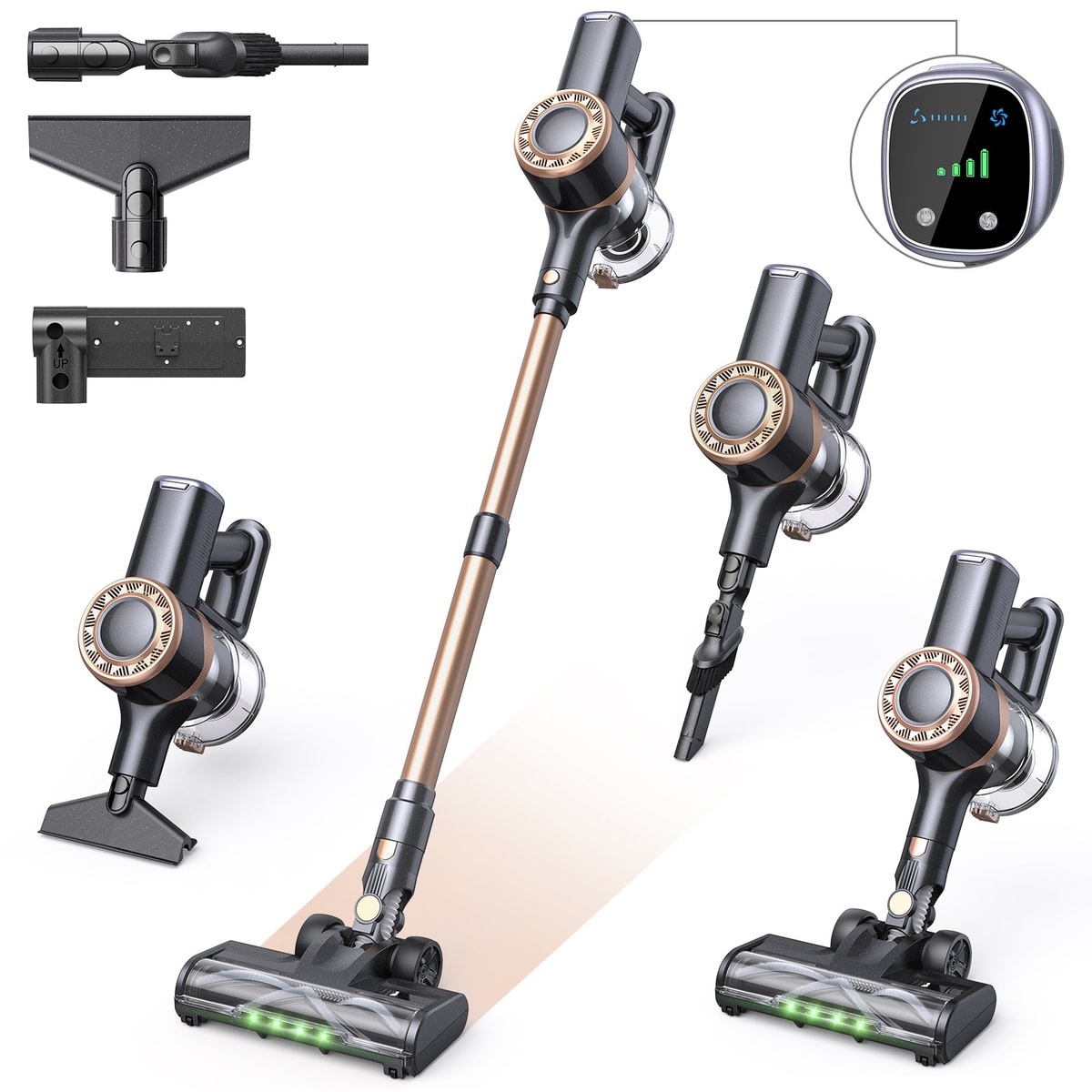 Lubluelu P2 Self-Standing Cordless Stick Vacuum Cleaner 45KPA Hoover Lightweight