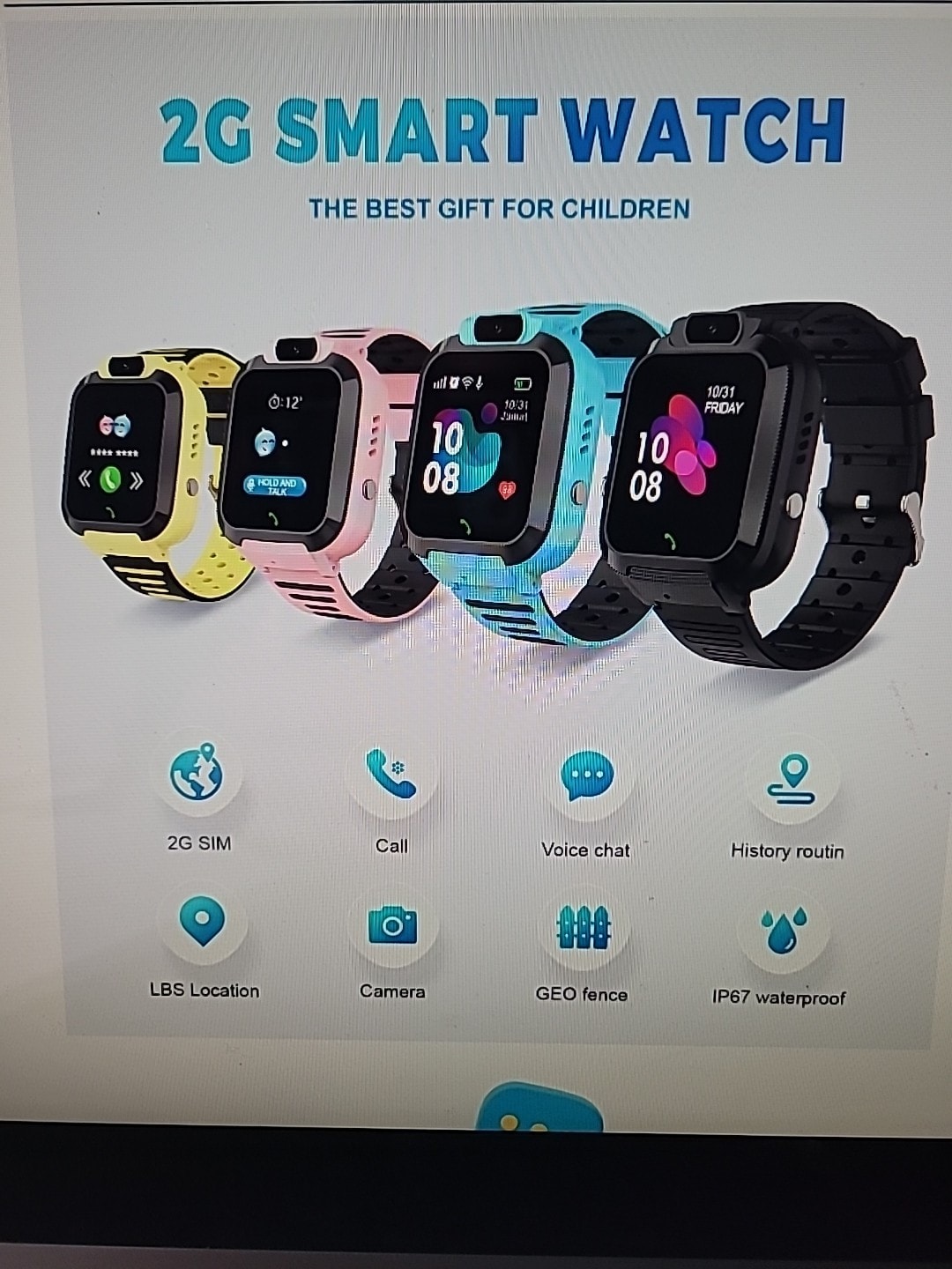 2026 Smart Watch Kids Sim Card SOS LBC GPS Tracker Location for Boys Girls UK