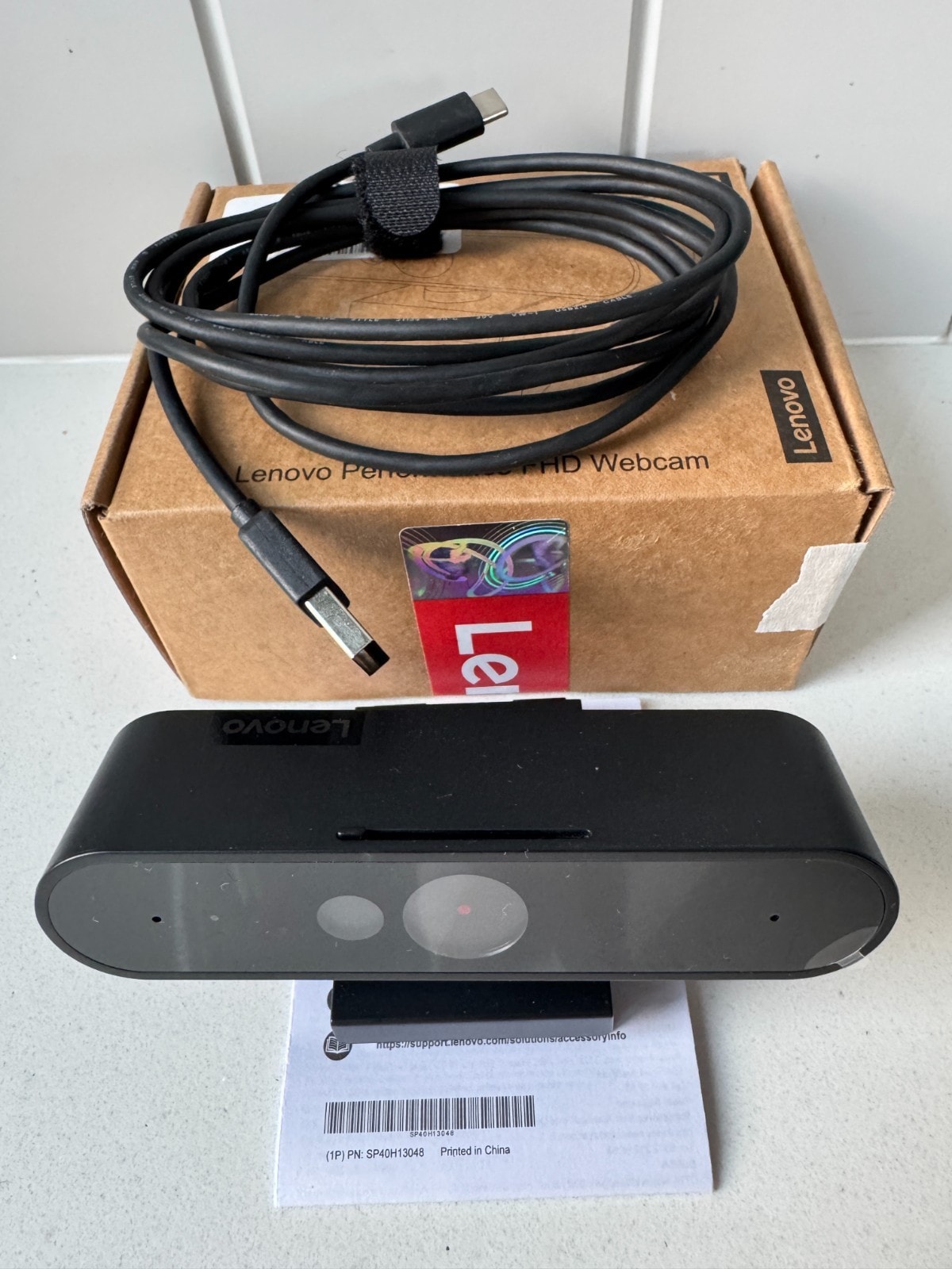 Lenovo Performance FHD Webcam - Black (4XC1D66055), Windows Hello