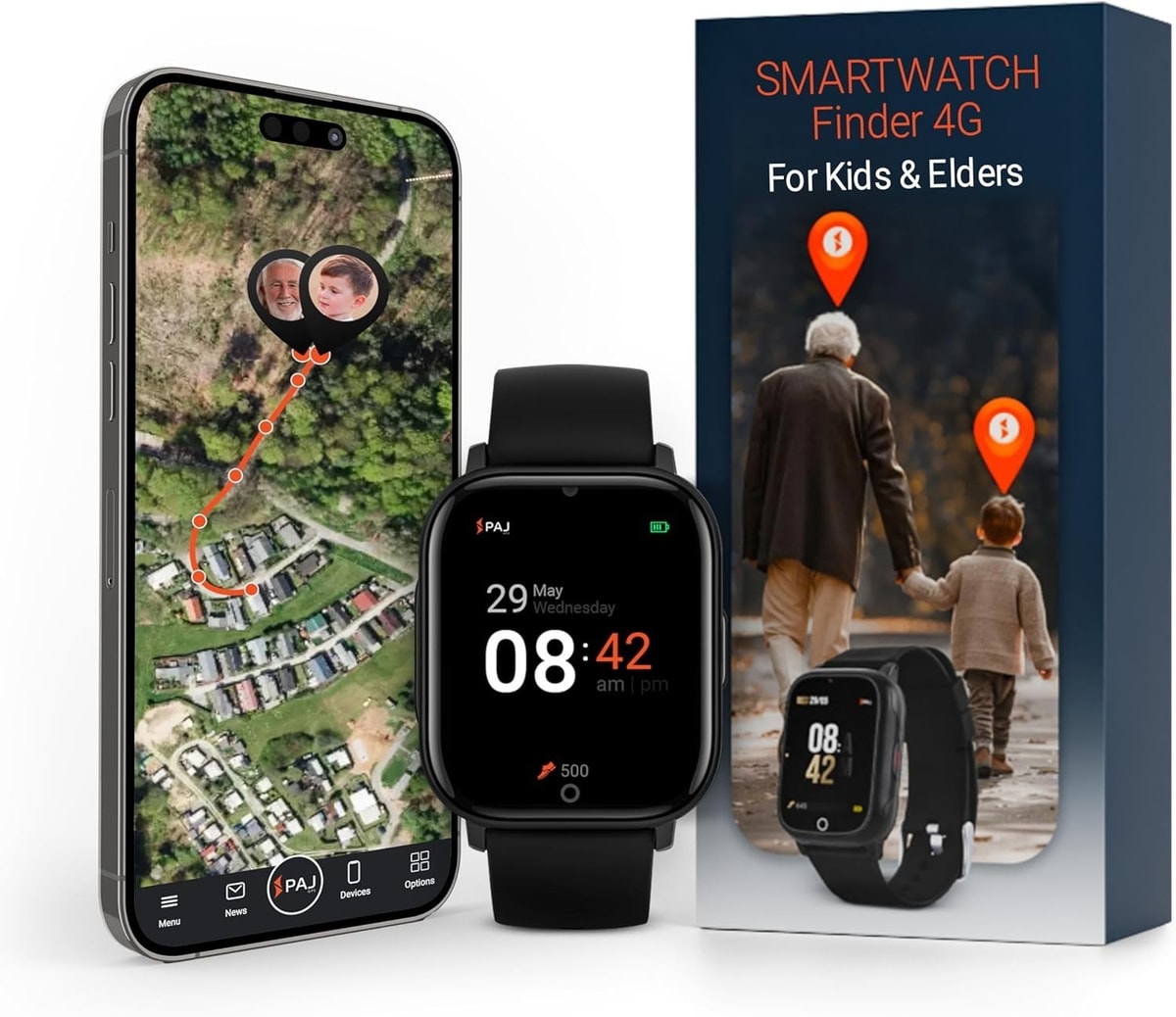 PAJ SMARTWATCH Finder 4G GPS for Kids, Seniors, SOS, Tracking, Waterproof