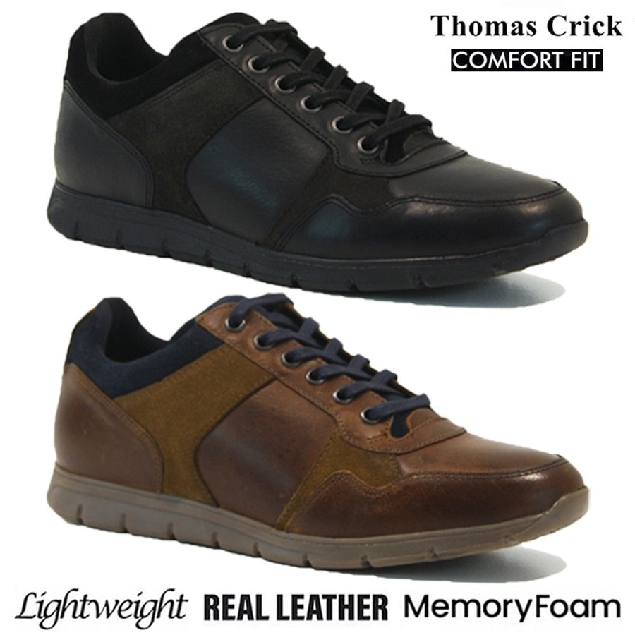 MENS LEATHER MEMORY FOAM WALKING COMFORT WORK CASUAL SPORTS SHOES TRAINER SIZE
