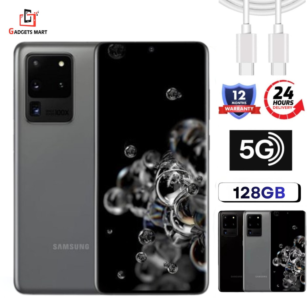 Samsung Galaxy S20 Ultra 128GB 5G Gray Unlocked Phone Brand New Condition