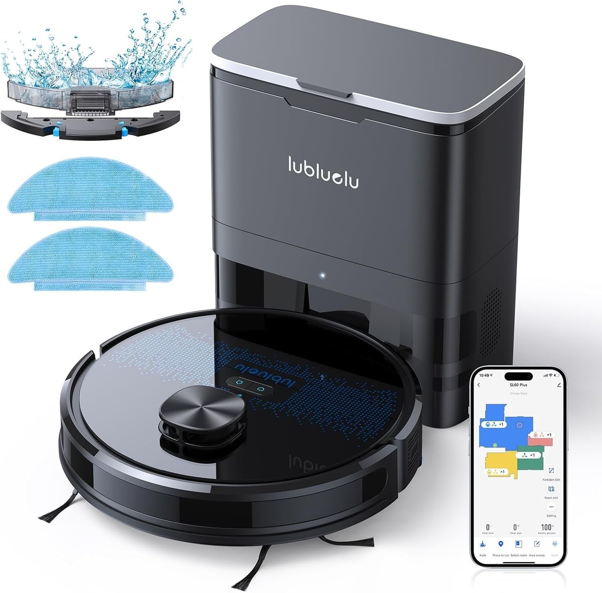 Lubluelu SL60 Plus Robot Vacuum Cleaner 4000Pa Self-Charging 2.5L Self Emptying