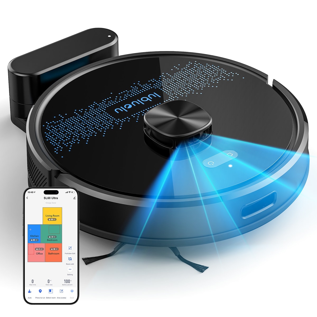 Lubluelu Robot Vacuum Cleaner & Mop Robotic Lidar Navigation 120min 4500PA NEW