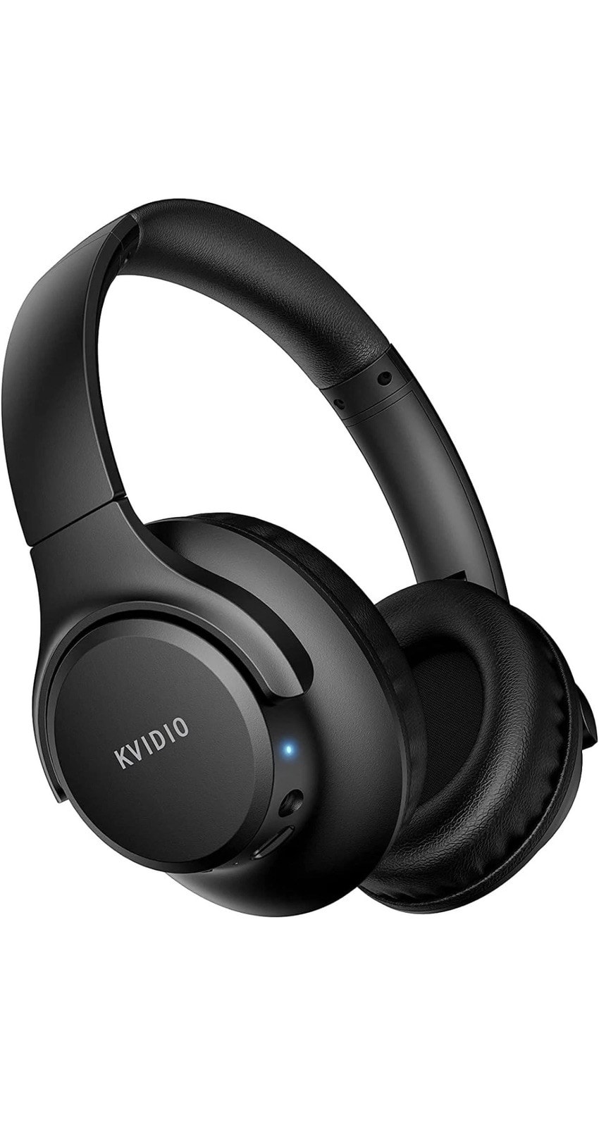KVIDIO Bluetooth Headphones Over Ear 65 Hours Playtime Wireless Headphones Black
