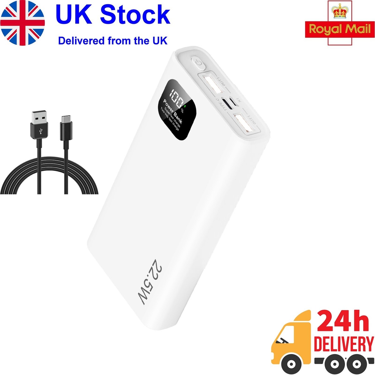 Power Bank 30000 mAh External Battery: 22.5 W Power Bank Fast Charging PD QC3.0,