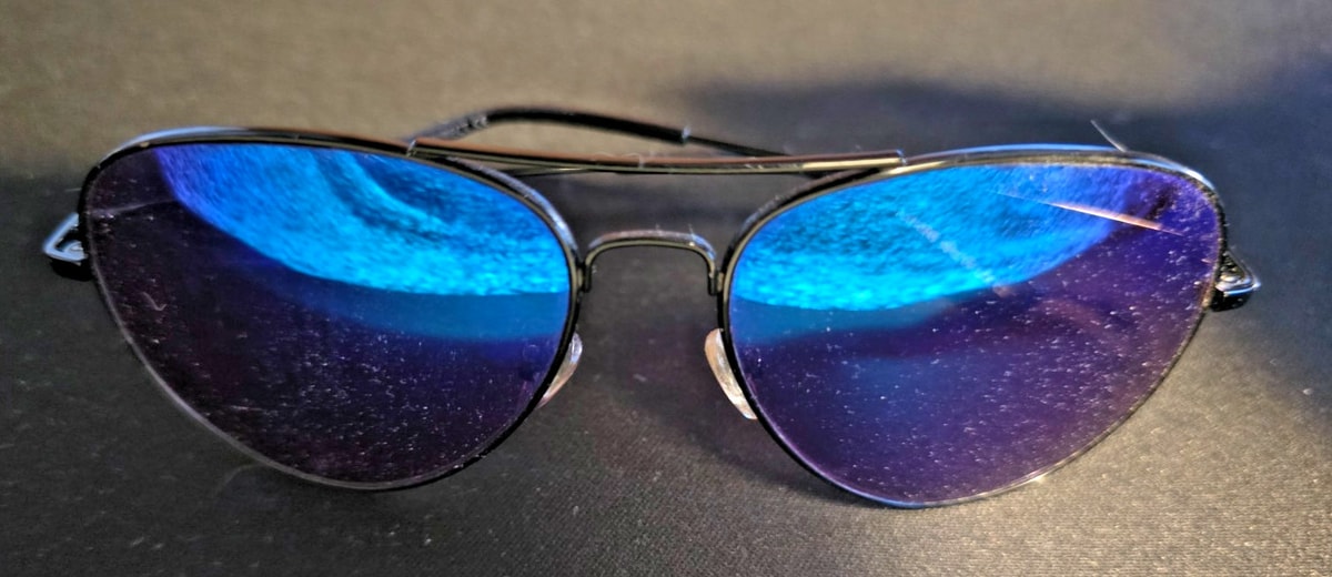 Unbranded Aviator Sunglasses Blue Mirror Purple Tinted Lenses