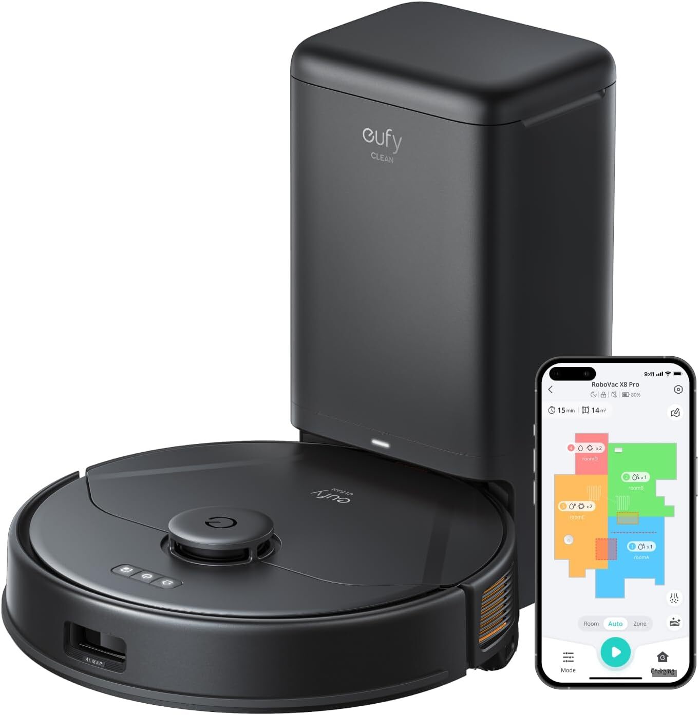 Eufy X8 Pro Robot Vacuum Cleaner with Mop and Self-Empty Station 4000Pa Suction