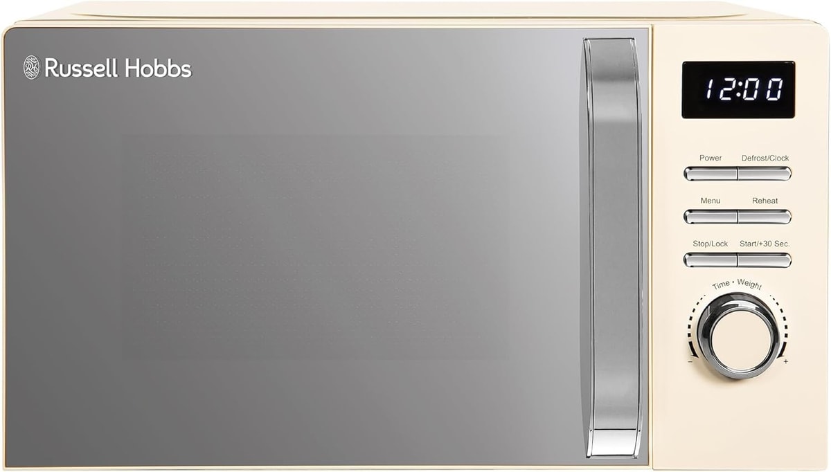 Russell Hobbs RHMD818C Digital Microwave Oven with 5 Power Levels 20L 800W Cream