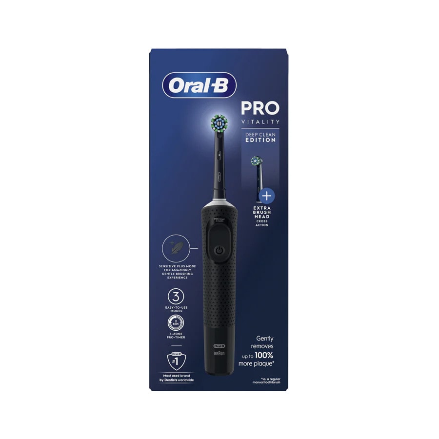 Oral-B Vitality PRO Electric Toothbrush / Black - with 2 Sealed Brush Heads