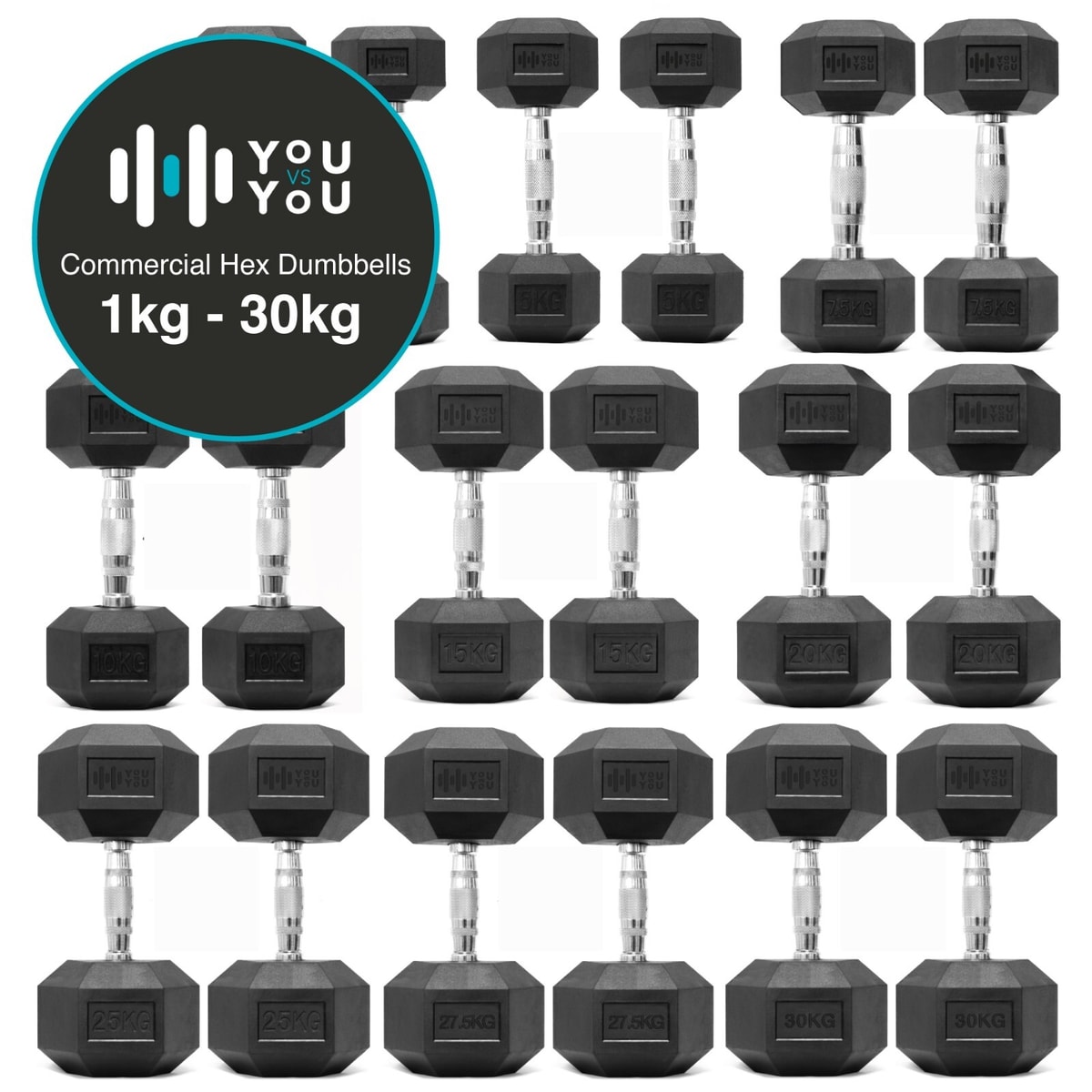 Hex Dumbbells Weights Rubber Encased Cast Iron Home Gym Weights Sold In Pairs