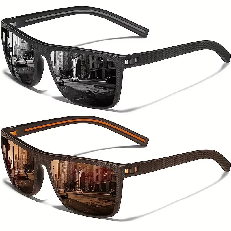 Sunglasses, Square Polarized Sunglasses for Men and Women Lightweight Frame
