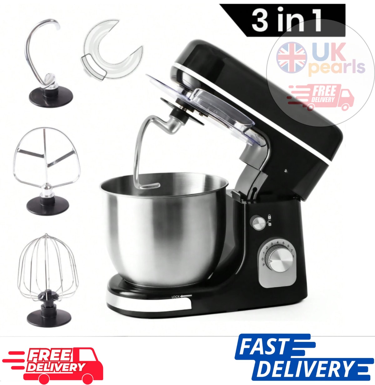 Premium 5L Large 3in1 Stand Mixer 1300W with 8 Speed for Kitchen_BEST PRICE😊