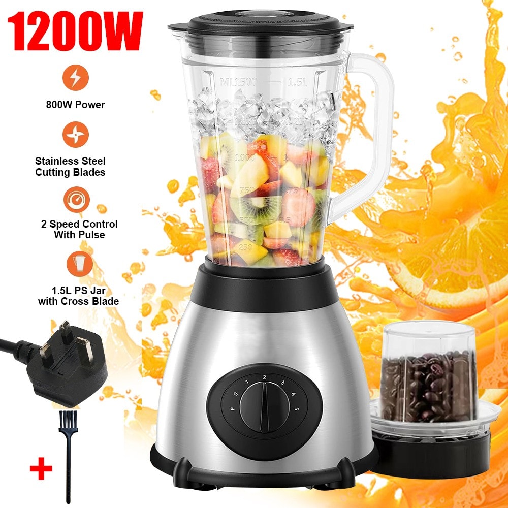 1200W Blender Smoothie Maker Food Processor Coffee Grinder Mixer Fruit Juice UK