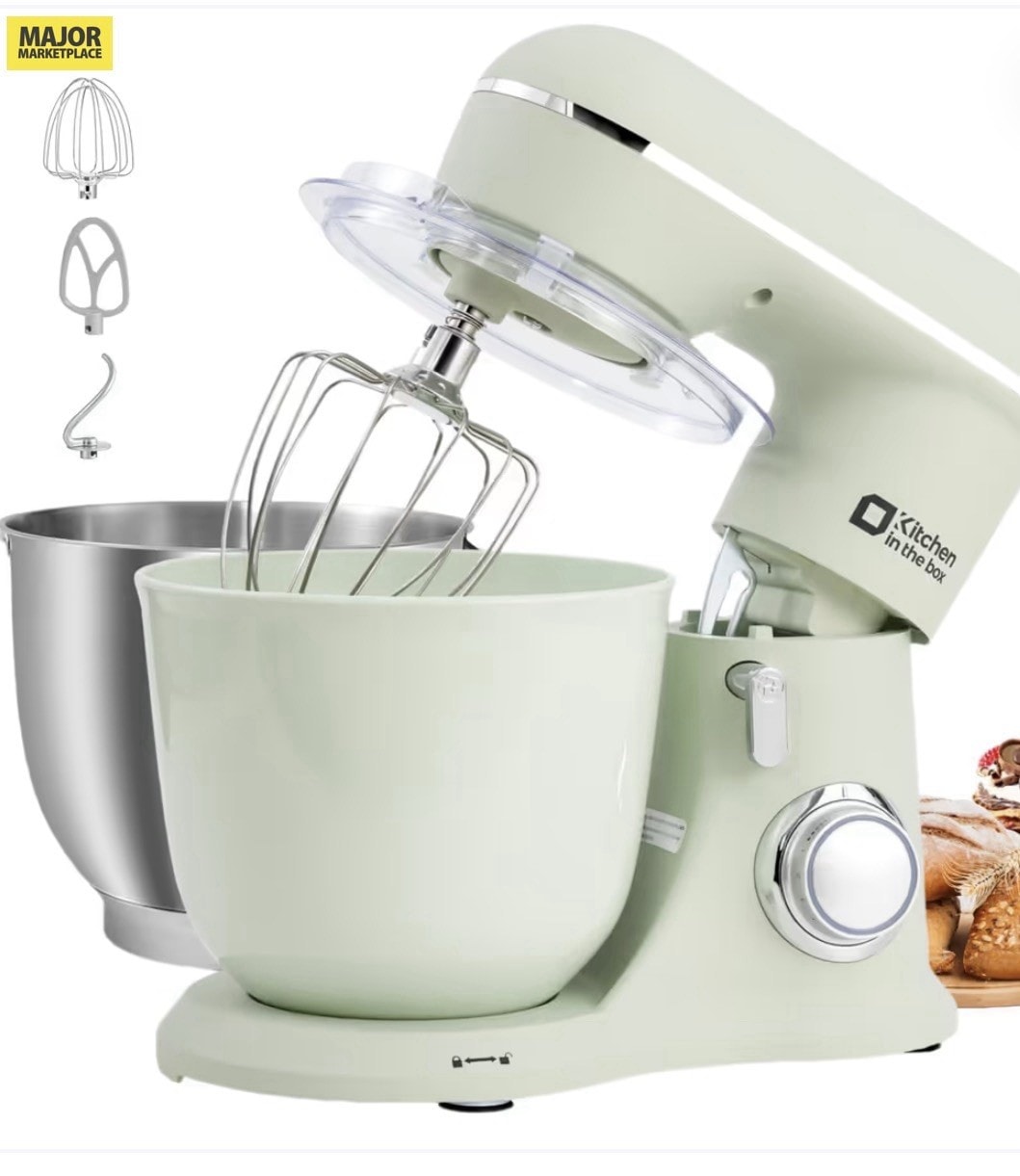 1300W Stand Mixer, Dual Bowls, 10 Speeds + Pulse, Quiet, 4.5L + 5L