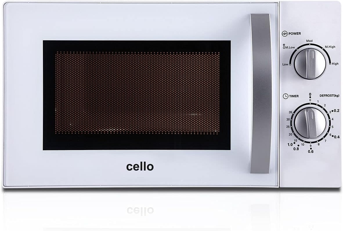 Cello 700W Microwave Oven with 20 Litre Capacity 5 Power levels and defrost fun