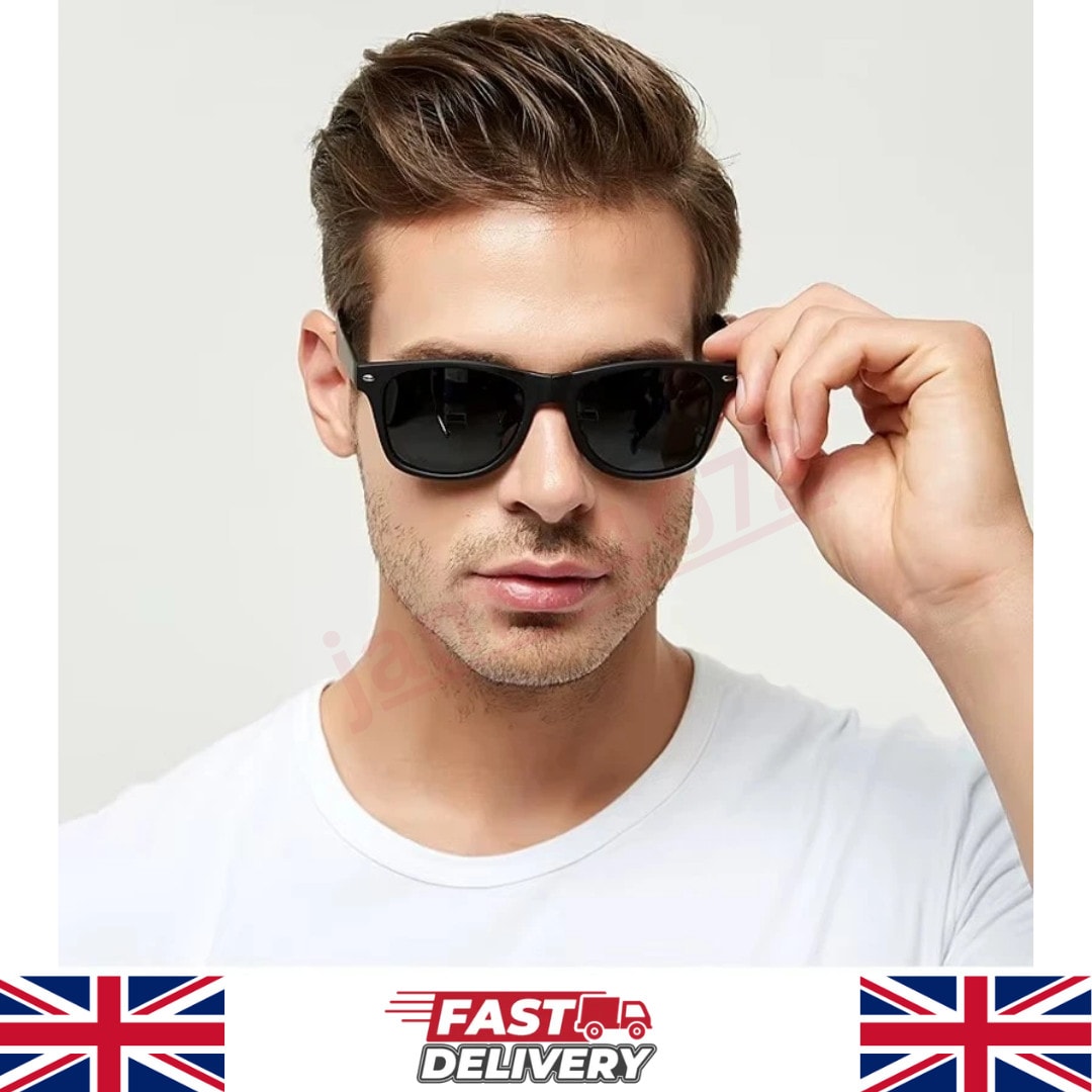 Classic Retro Polarized Sunglasses Men Women UV400 Driving Shades Black