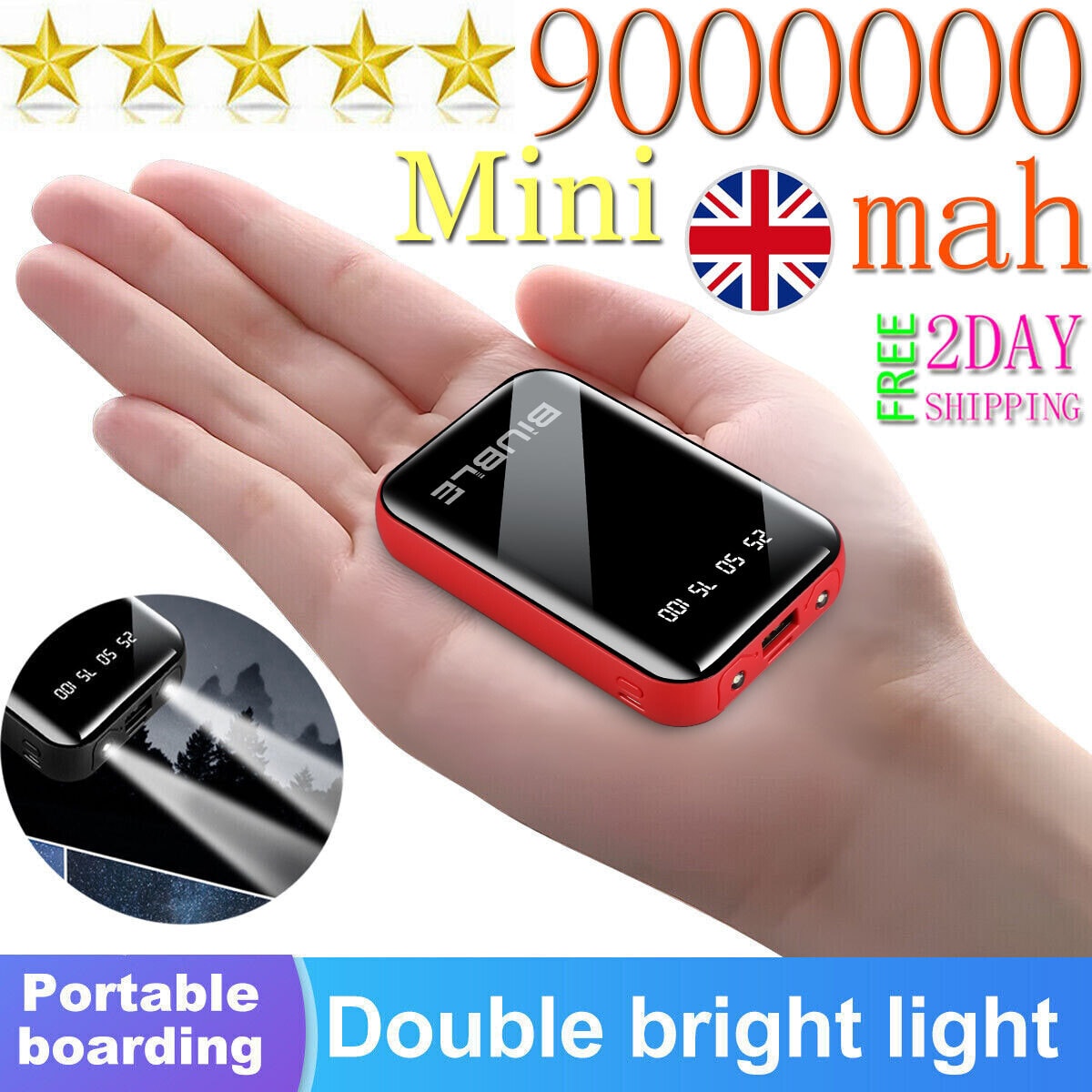 9000000mAh Portable Mini USB LED Power Bank Fast Charger Battery Pack for Phone