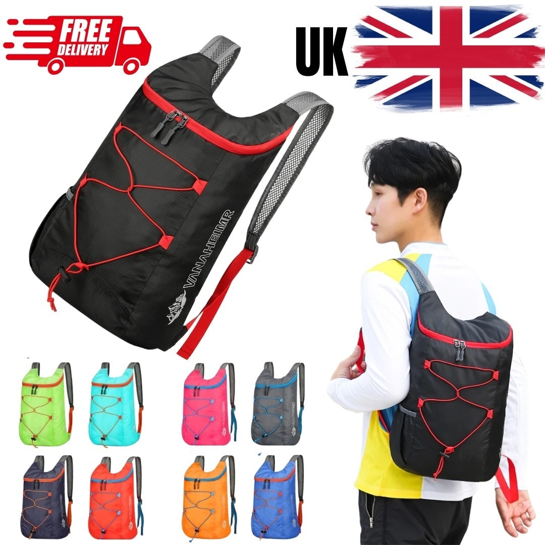 Foldable Backpack Waterproof Lightweight Travel Hiking Camping Rucksack Bag