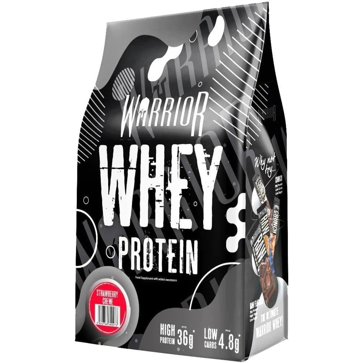 Warrior Whey Protein Powder 2kg Strawberry Creme 36g Protein Low Carb New