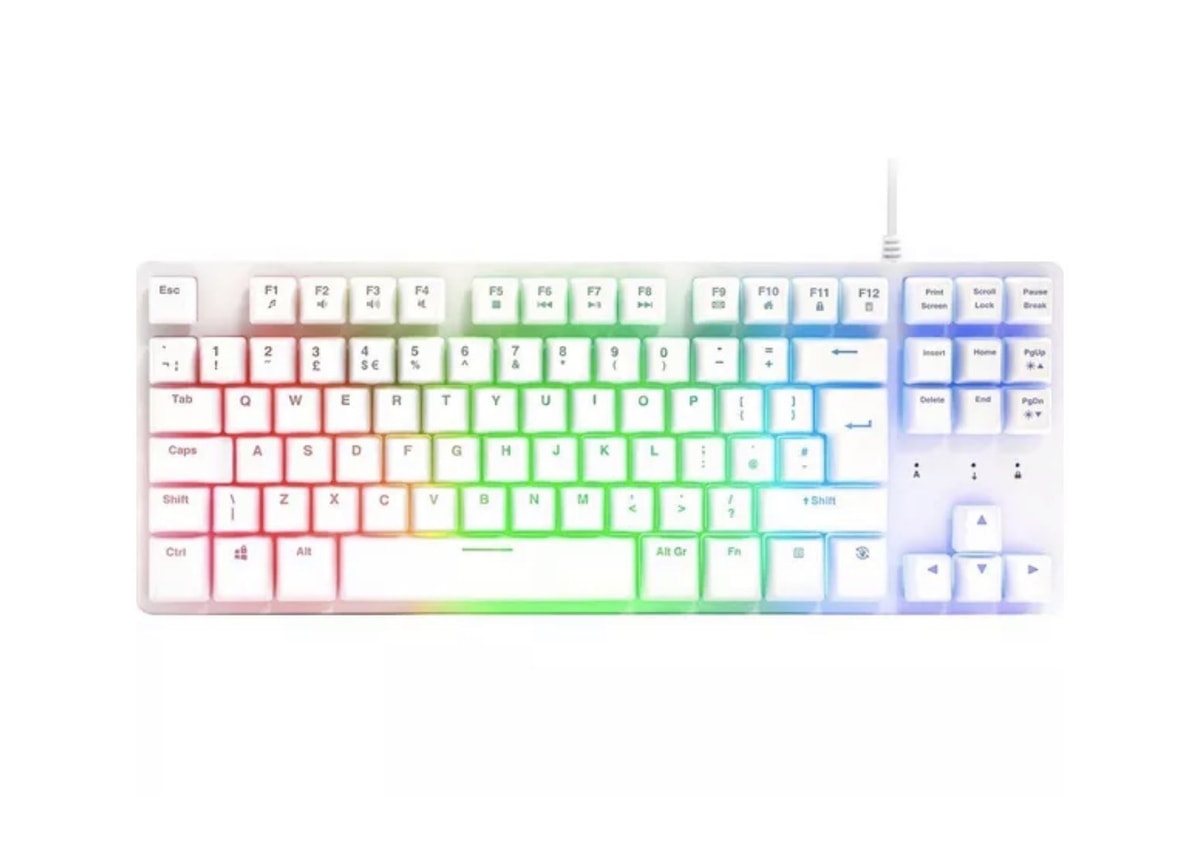 ADX FireFight Core K14 TKL Gaming Keyboard White Backlit Anti-Ghosting NEW