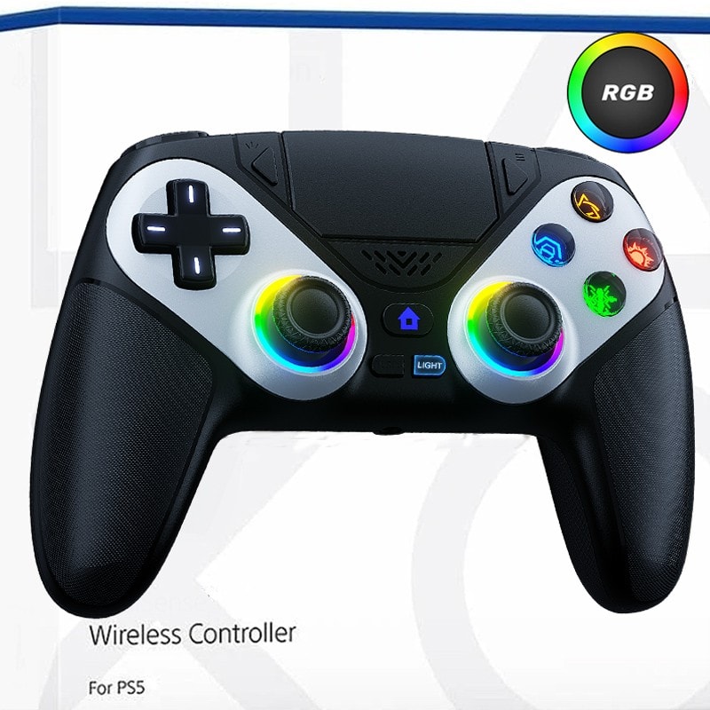Wireless Controller For Sony PS5 DualSense PlayStation 5 LED RGB Gamepad - Black