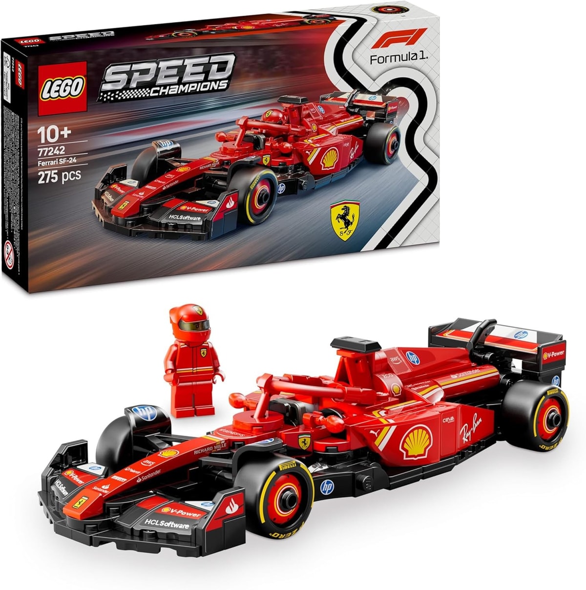 LEGO Speed Champions Ferrari SF-24 F1 Race Car Toy Model Kits Motorsport 77242