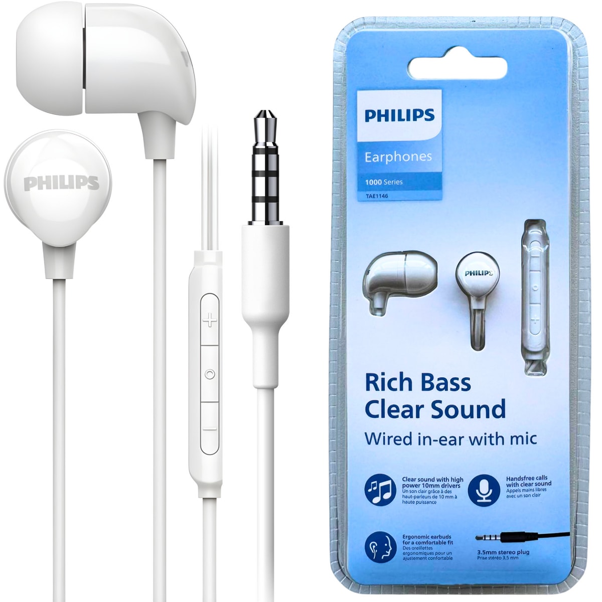 Philips Wired Headphones EarphonesIn Ear High Definition Deep Bass 3.5mm Jack