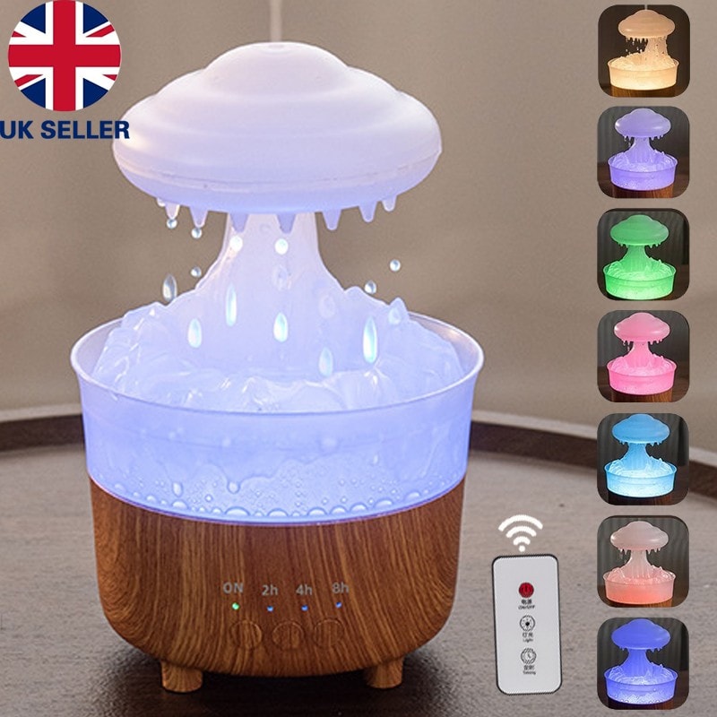 Rain Cloud Humidifier Essential Oil Diffuser for Sleeping Relaxing 7 Colors W
