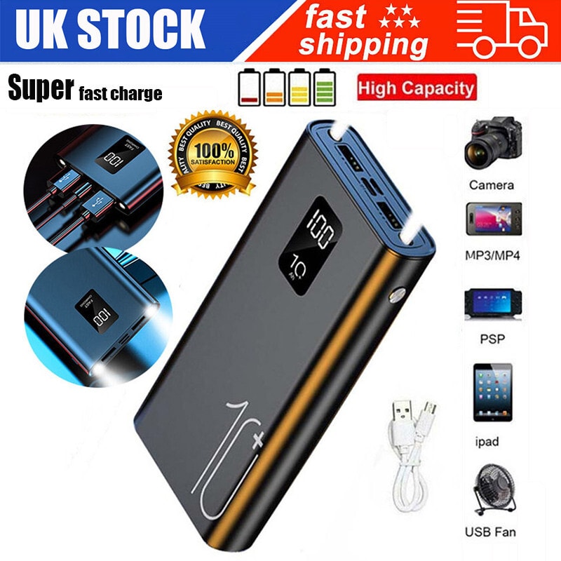 9000000mAh Power Bank Pack Fast Charger 2 USB Dual LED Battery For Mobile Phone
