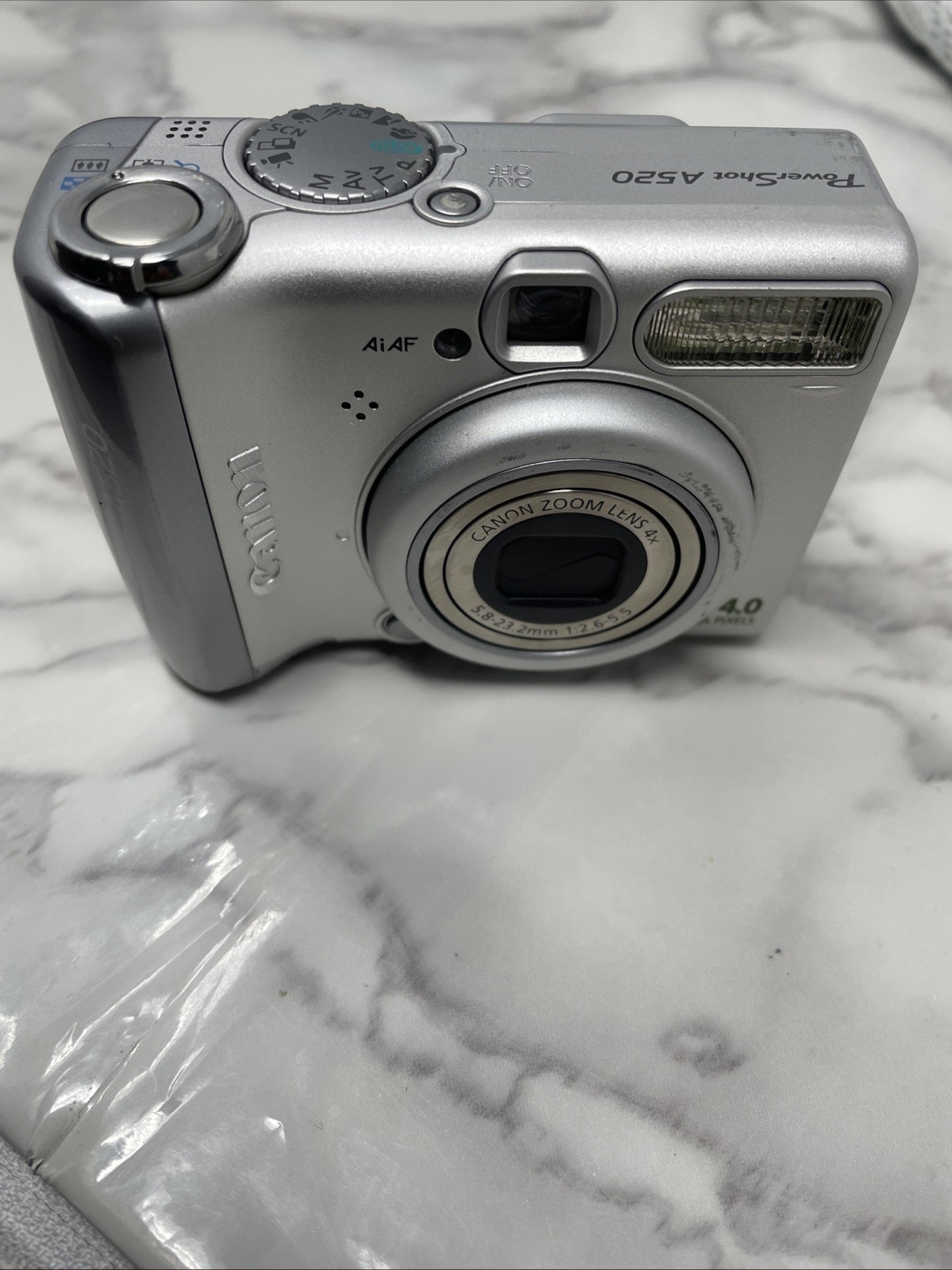 Canon Digital Camera PowerShot A520 4.0MP Silver Tested 2 AA Batteries Are Inclu