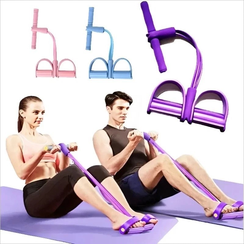 Multi-Function Exercise Tension Rope Foot Pedal Resistance Fitness Pull Bands UK
