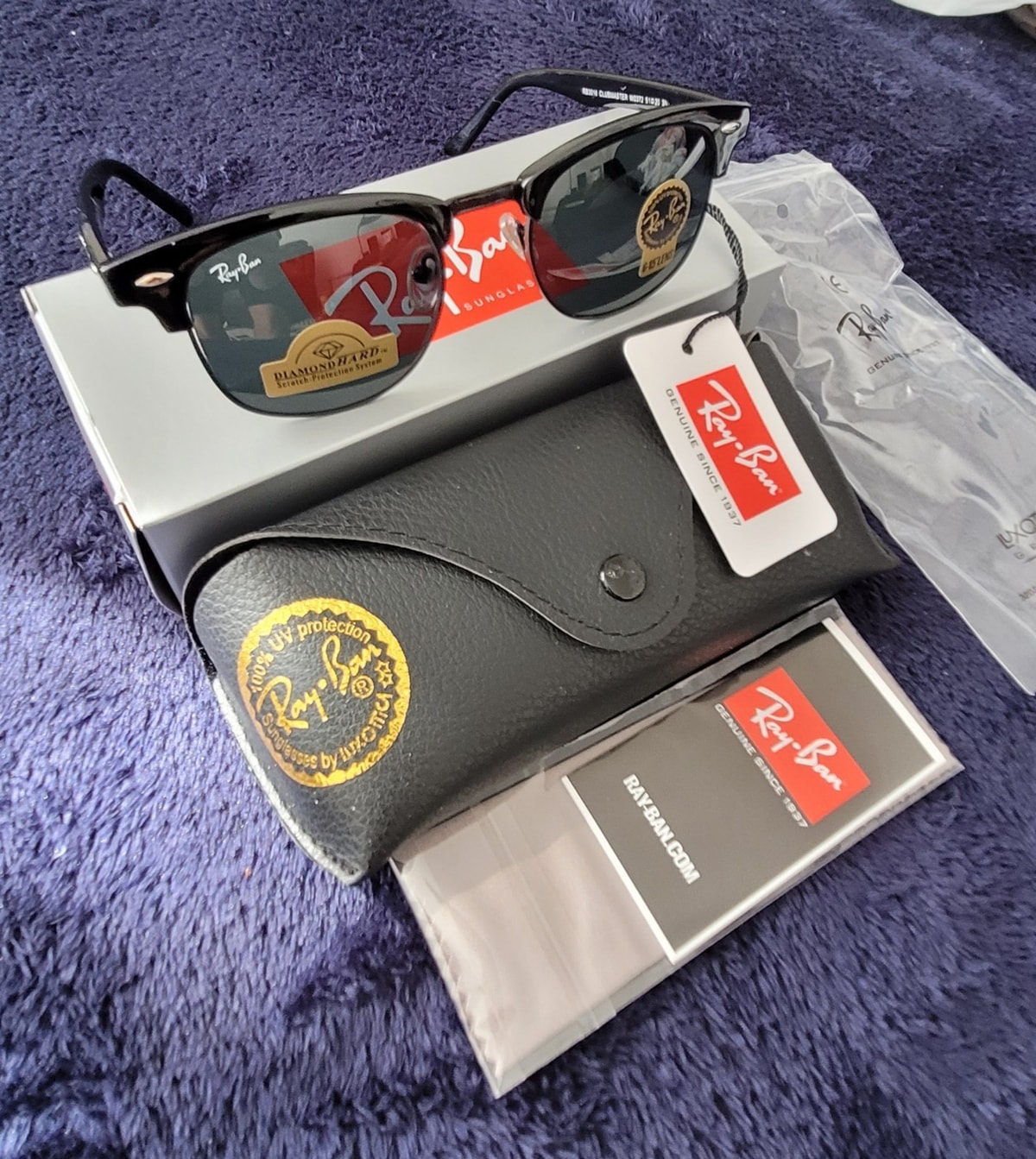 Ray-Ban Clubmaster RB3016 Sunglasses Black Unisex