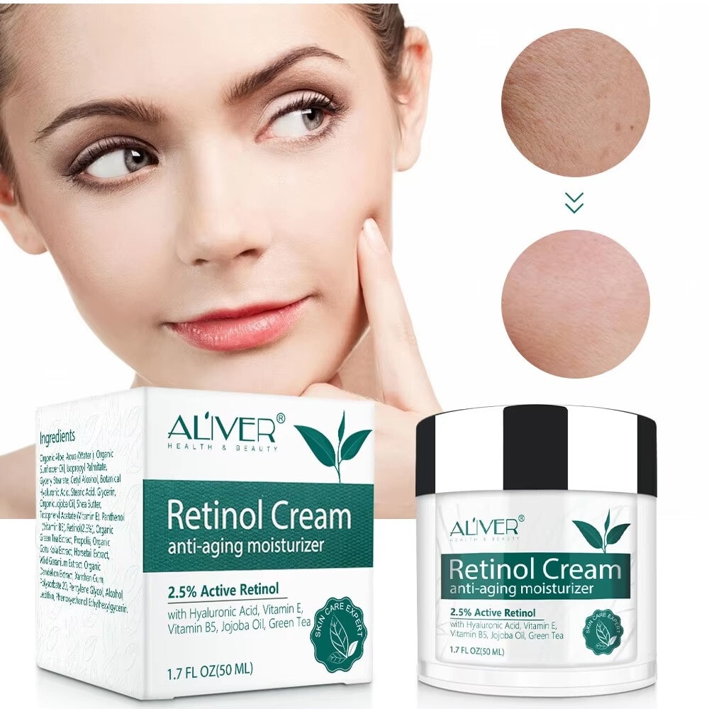 Retinol Face Cream Anti Ageing Wrinkles Hyaluronic Acid, Vitamin B, E Serum 2.5%