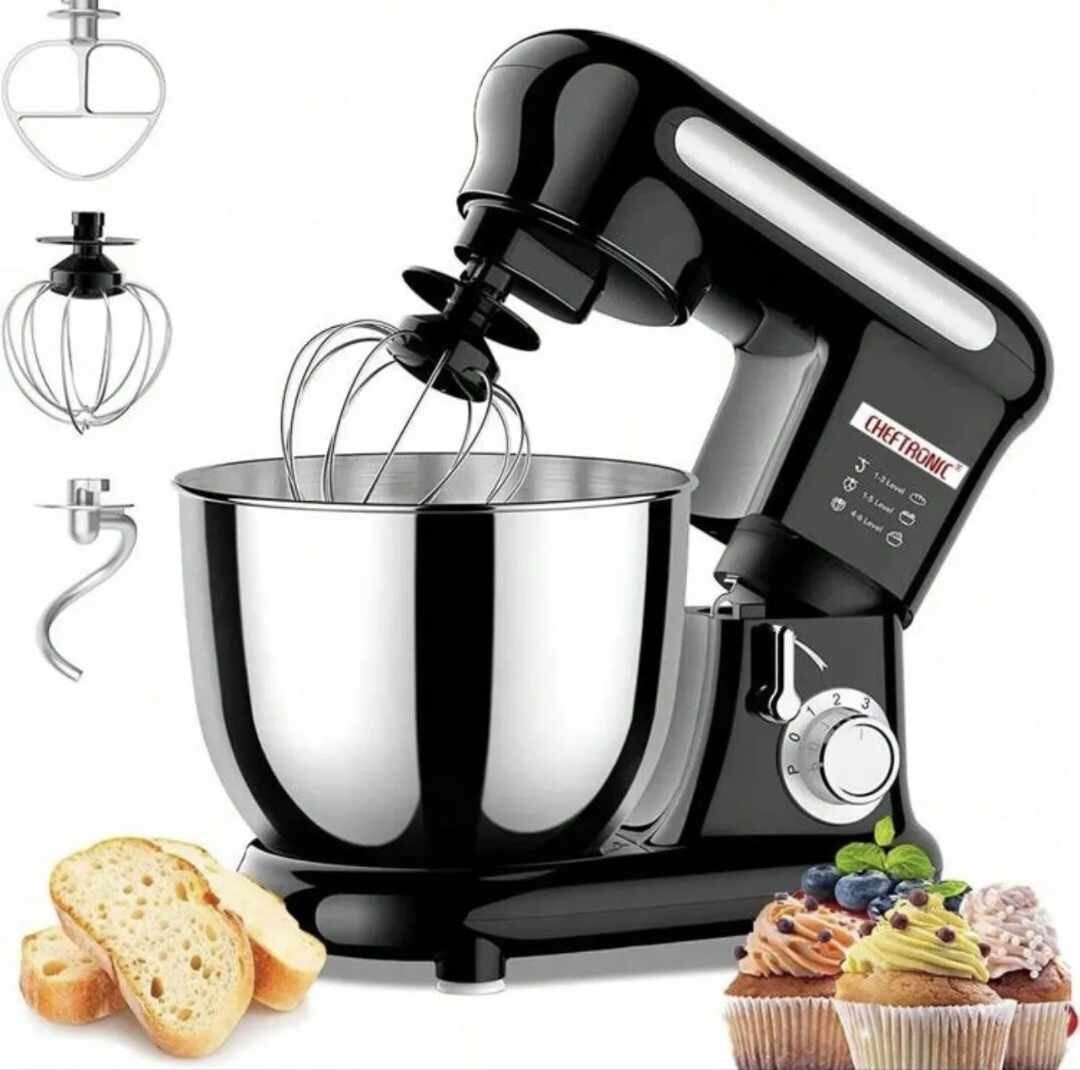 UK Stand Mixer, Tilt-Head Mixers, Kitchen Electric Dough Mixer, For House Black