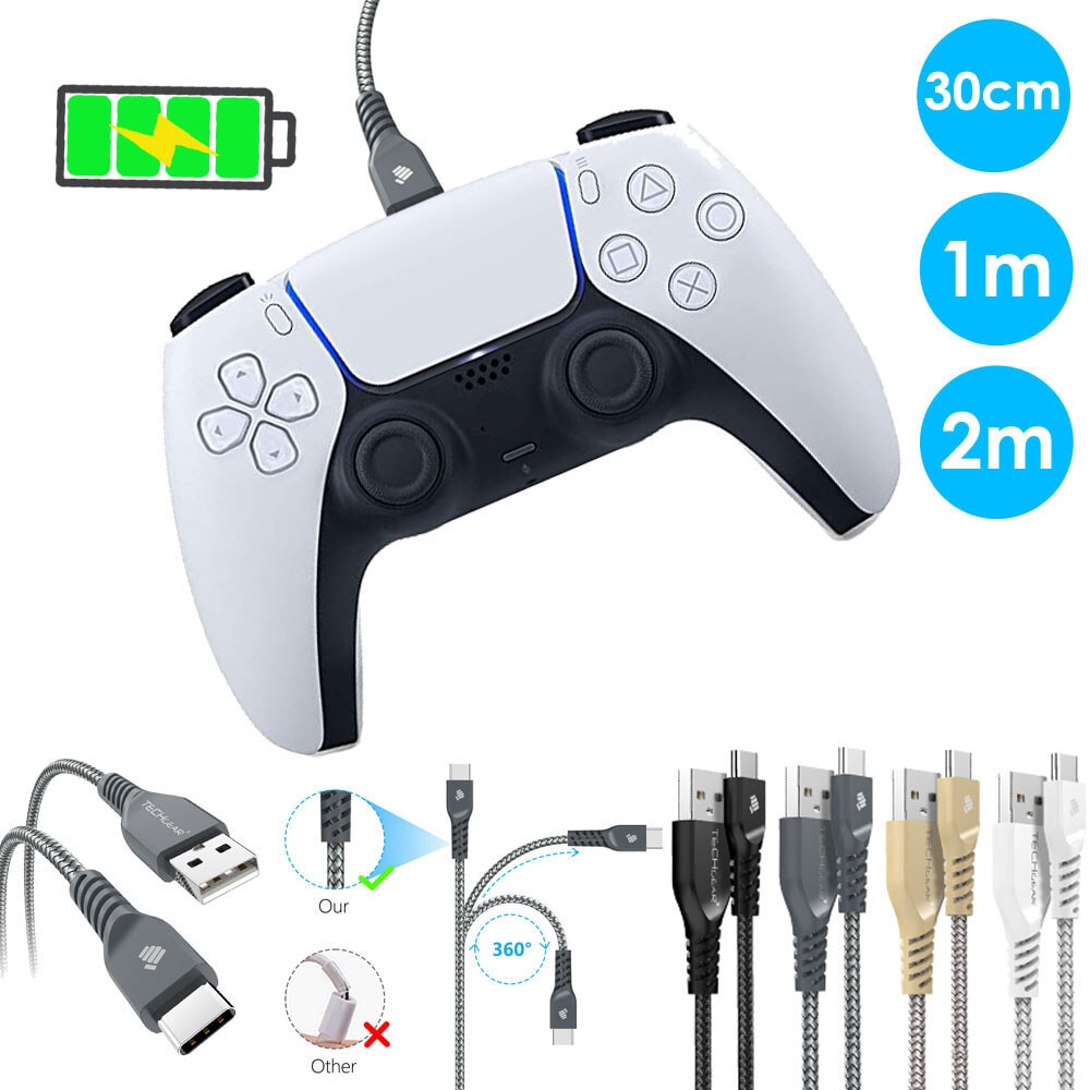 Strong BRAIDED USB C Charger Charging Cable for Playstation 5 PS5 Controller Pad