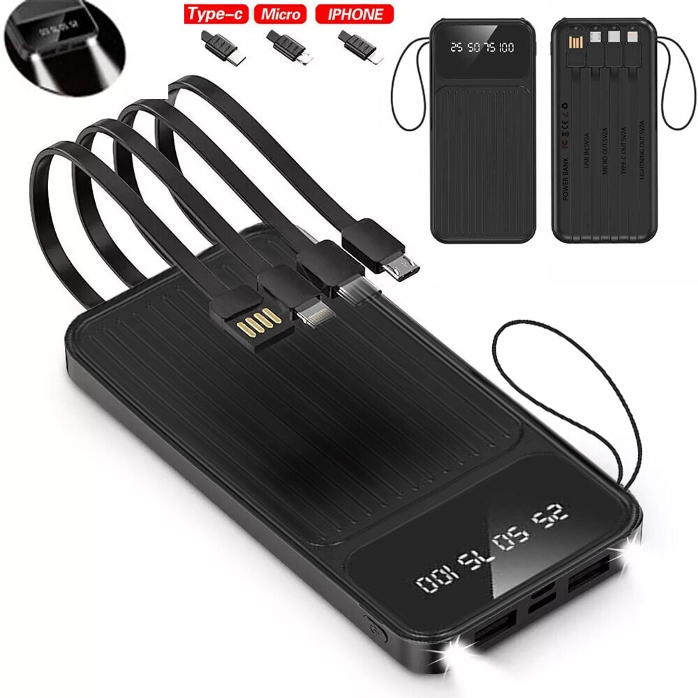 900000mah Power Bank Pack Fast Charger 4-USB External Battery For Mobile Phone