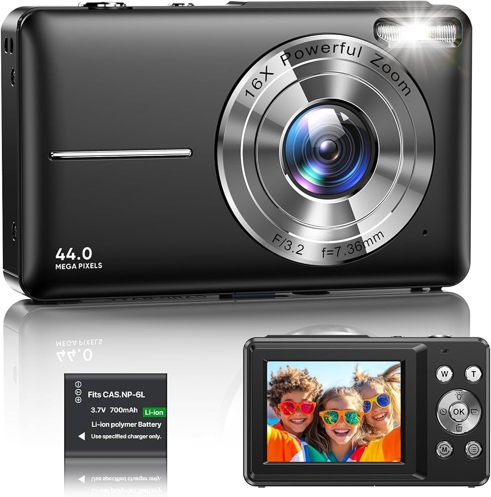 Digital Camera 1080P 44MP FHD Compact Digital Camera 16X Digital Zoom No Sd Card