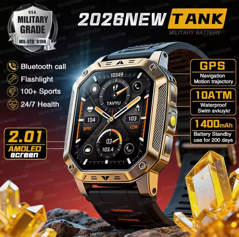 GPS Military Outdoor Sports Smart Watch for Men Waterproof Fitness Tracker Pro!