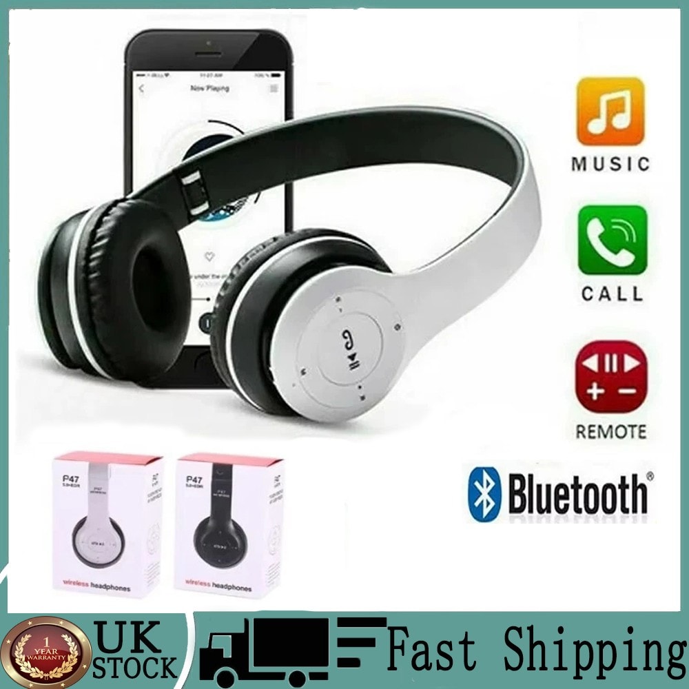 5.1 Wireless Bluetooth Headphones with Noise Cancelling Over-Ear Earphones UK