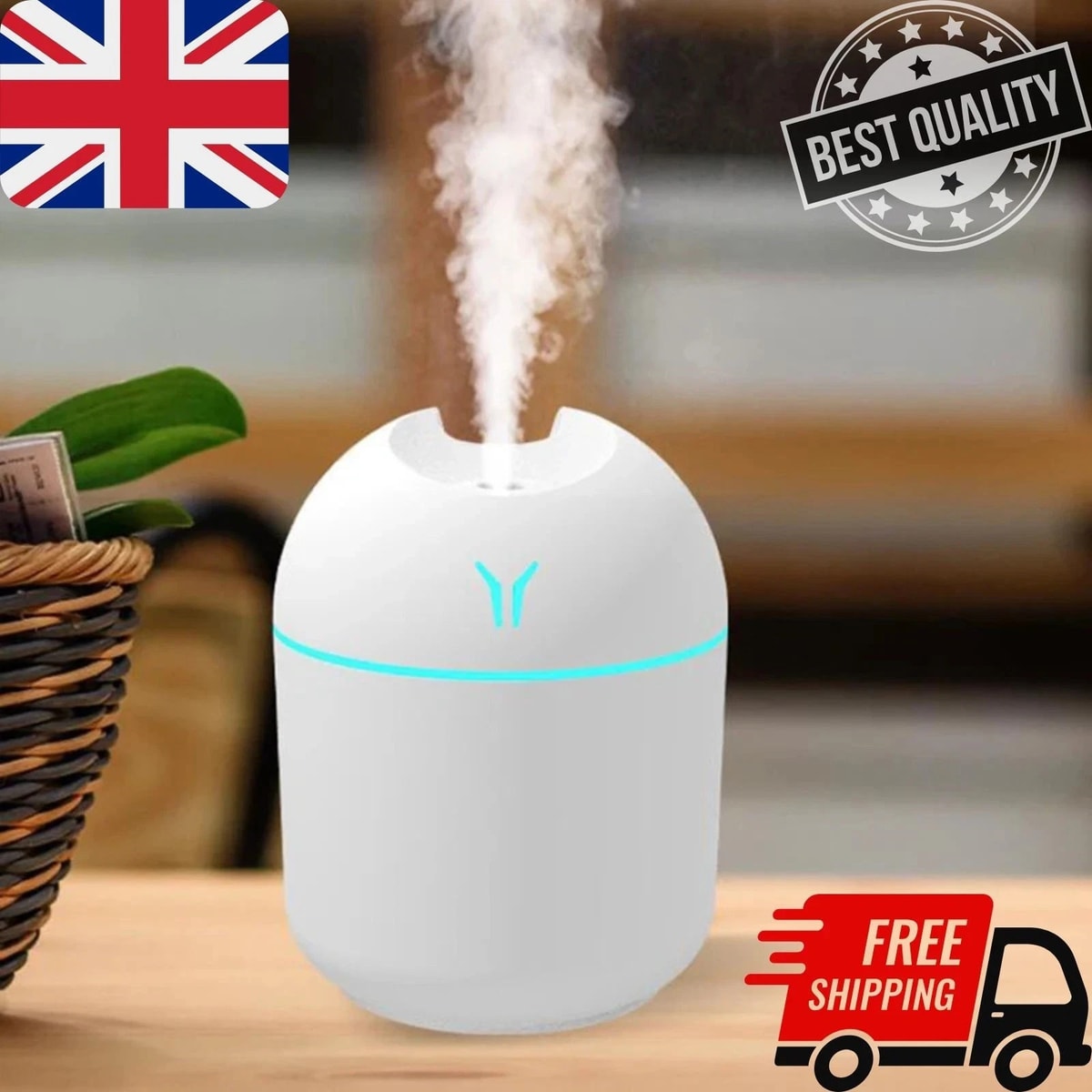 250ML Mini USB Air Humidifier Essential Oil Diffuser Ultrasonic Quiet Mist LED