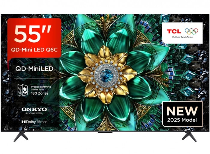 TCL 55" Inch Q6C 4K Mini-LED HDR Smart Google TV with Dolby Atmos 55Q6C-UK